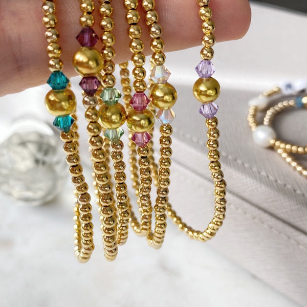 Birthstone Collection - 14k Gold Filled Swarovski Crystal Birthstone Bracelet