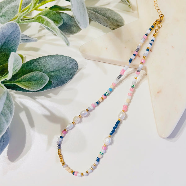 Multicoloured Beaded Necklace with Pearls