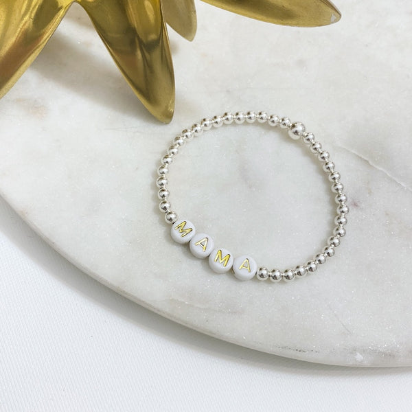 Mantra 'Mama' Bracelet 14kt Gold or Sterling Silver