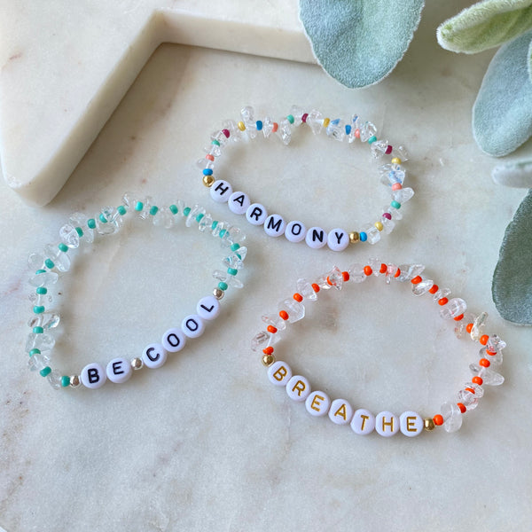 Karma Collection - Clear Quartz Rainbow Energy Personalised Bracelet