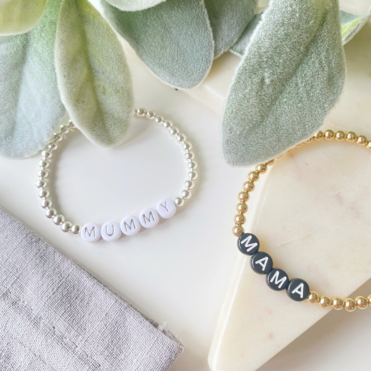 Mantra 'Mama' Bracelet 14kt Gold or Sterling Silver – The Lovely Edit