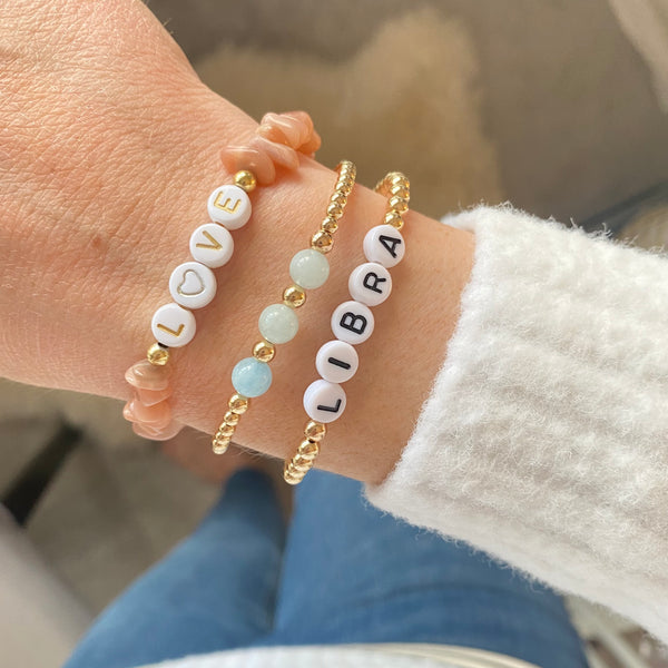 Mantra Star Sign Bracelet 14kt Gold or Sterling Silver