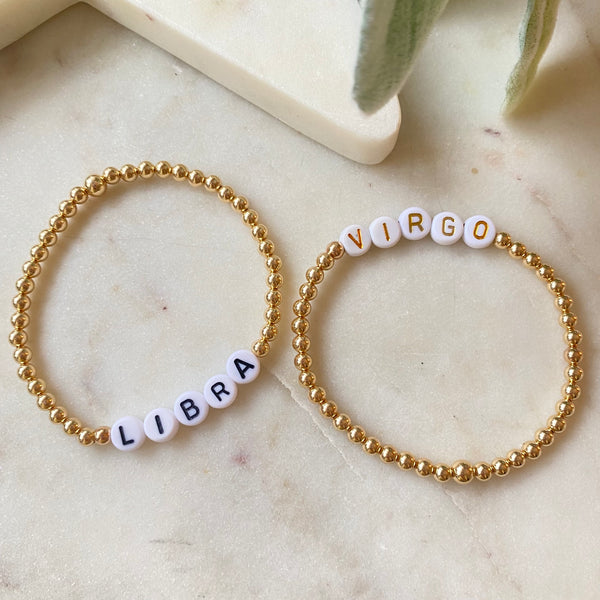 Mantra Star Sign Bracelet 14kt Gold or Sterling Silver
