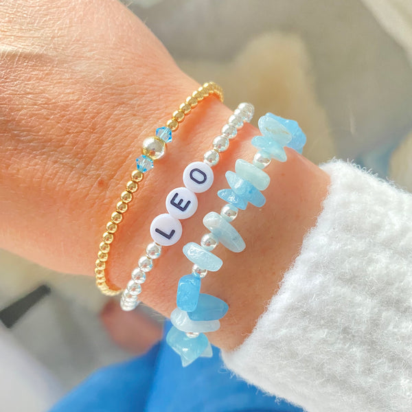 Mantra Star Sign Bracelet 14kt Gold or Sterling Silver