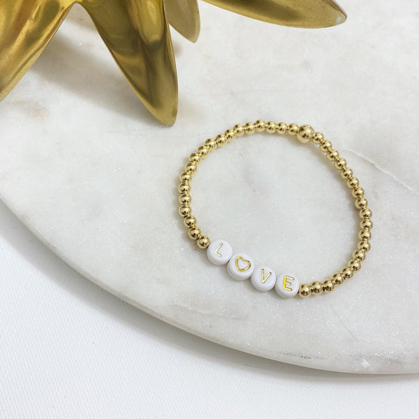 Mantra Bespoke Letter Bracelet 14kt Gold or Sterling Silver