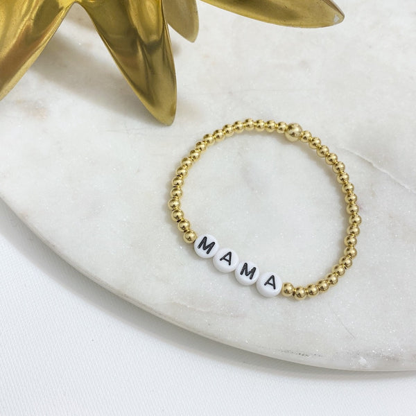 Mantra 'Mama' Bracelet 14kt Gold or Sterling Silver