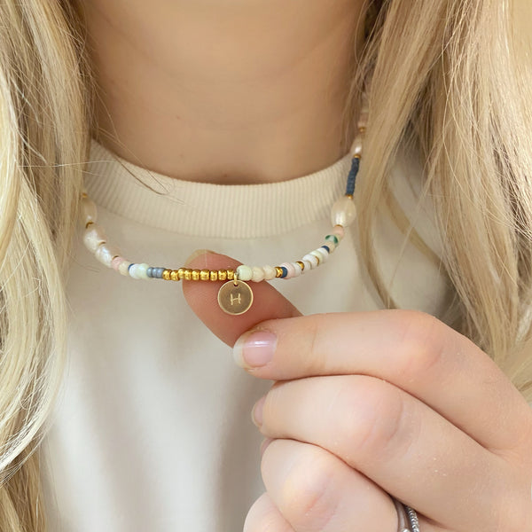 Multicoloured Beaded Necklace with Pearls