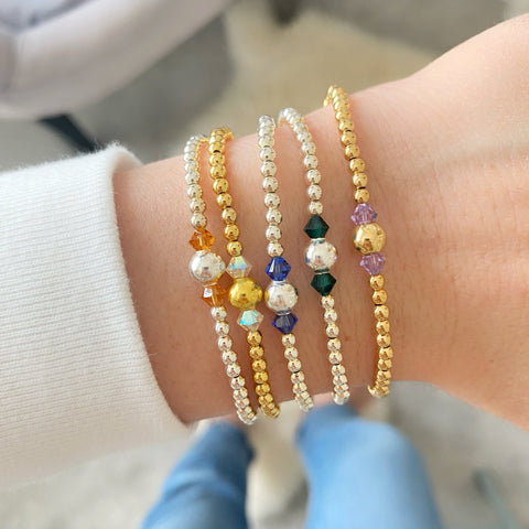 Birthstone Collection - 14k Gold Filled Swarovski Crystal Birthstone Bracelet