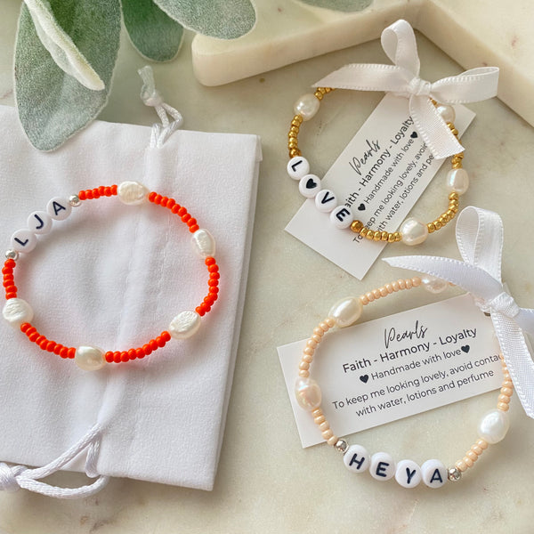 Personalised Pearl Word Bracelet