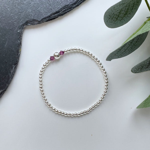 Birthstone Collection - Sterling Silver Swarovski Crystal Birthstone Bracelet