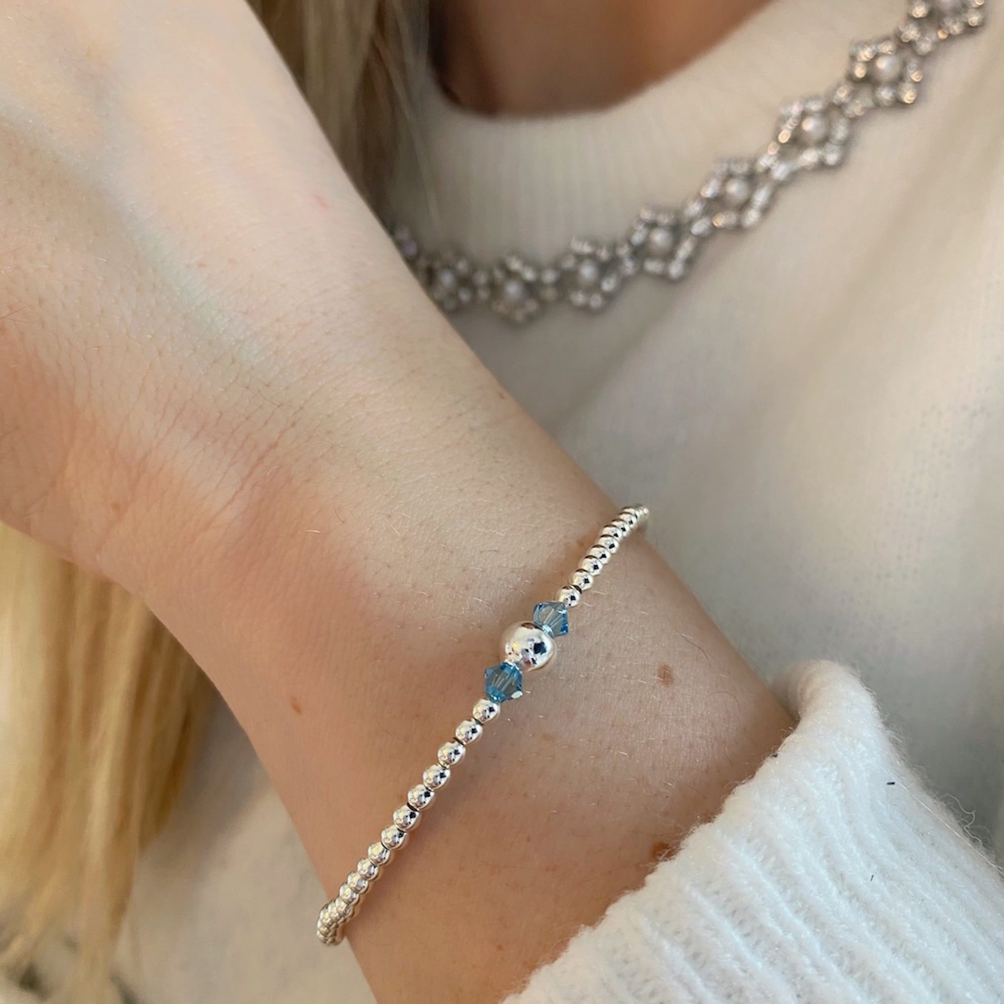 Birthstone Collection - Sterling Silver Swarovski Crystal Birthstone Bracelet