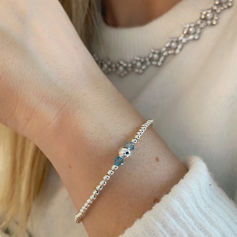 Birthstone Collection - Sterling Silver Swarovski Crystal Birthstone Bracelet