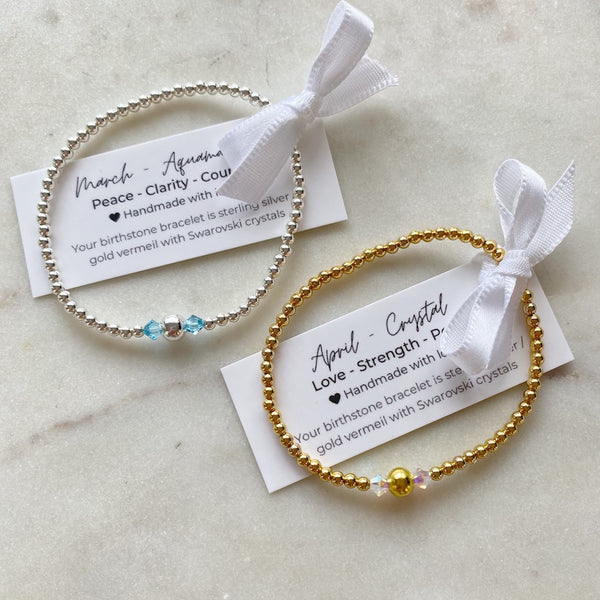 Birthstone Collection - Sterling Silver Swarovski Crystal Birthstone Bracelet