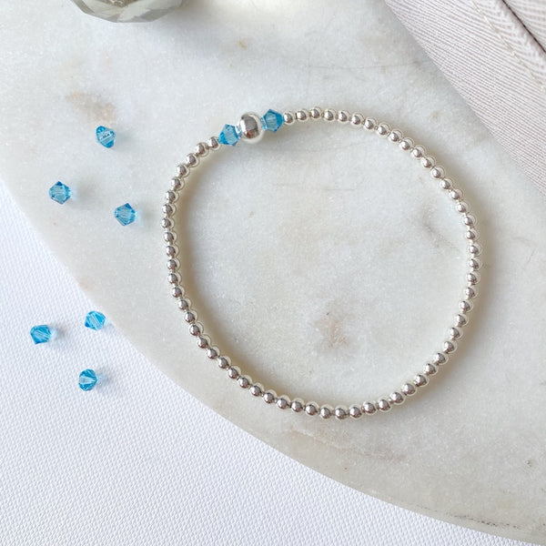 Birthstone Collection - Sterling Silver Swarovski Crystal Birthstone Bracelet