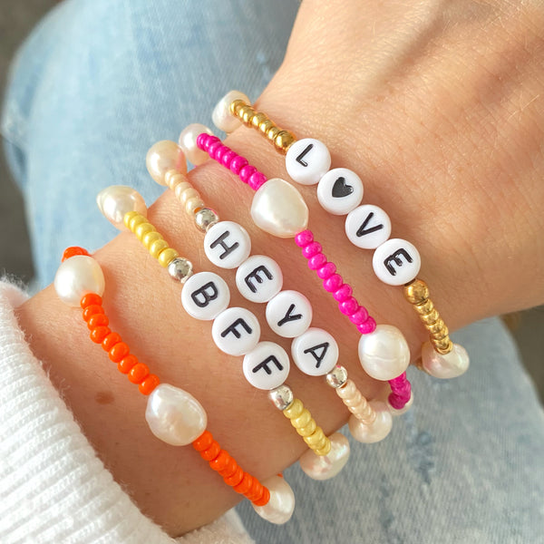 Personalised Pearl Word Bracelet