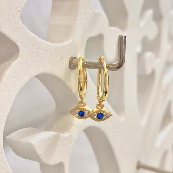 Gold Evil Eye Huggies
