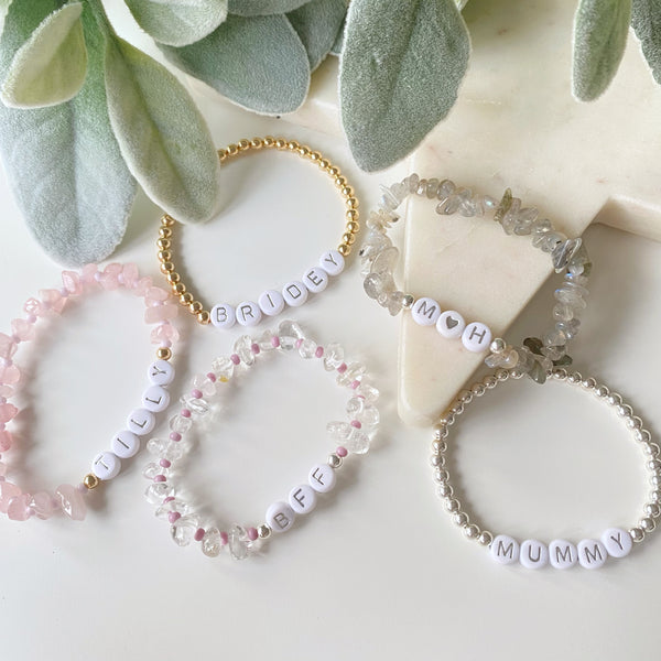 Karma Collection - Clear Quartz Rainbow Energy Personalised Bracelet