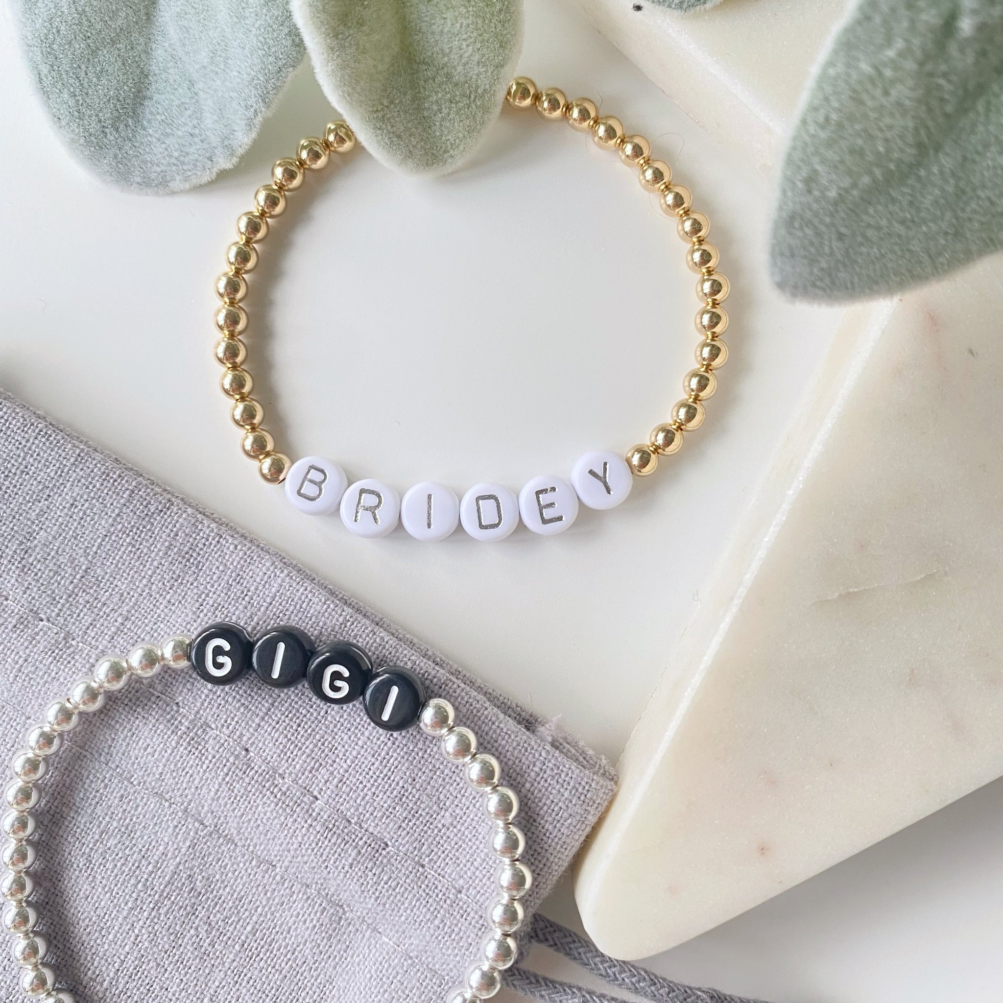 Mantra Bespoke Letter Bracelet 14kt Gold or Sterling Silver